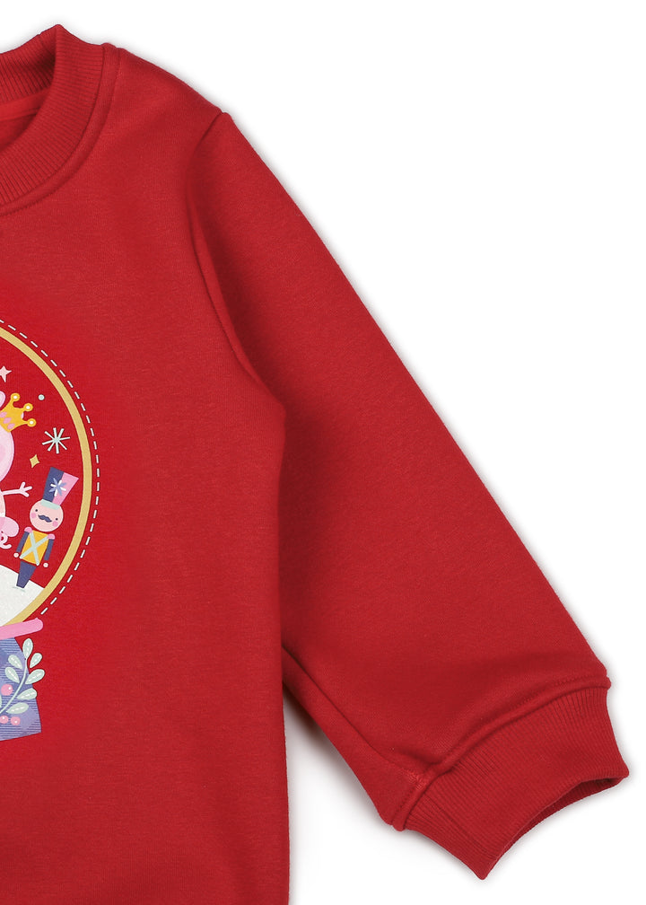 Peppa Hooray Christmas Print Cotton Fleece Kids Sweatshirt Set - Shopbloom