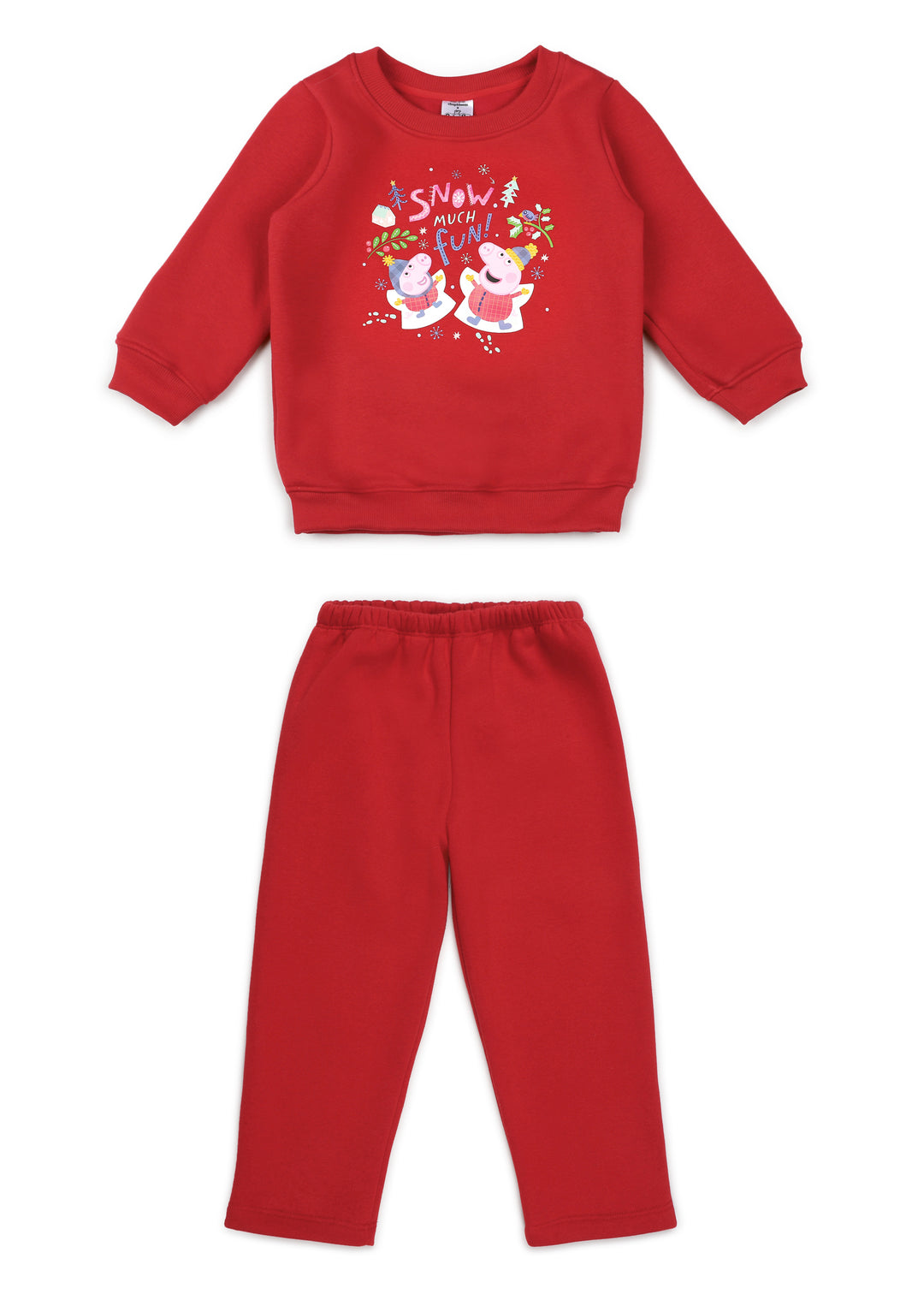 Peppa Snow and Fun Print Cotton Fleece Kids Sweatshirt Set - Shopbloom