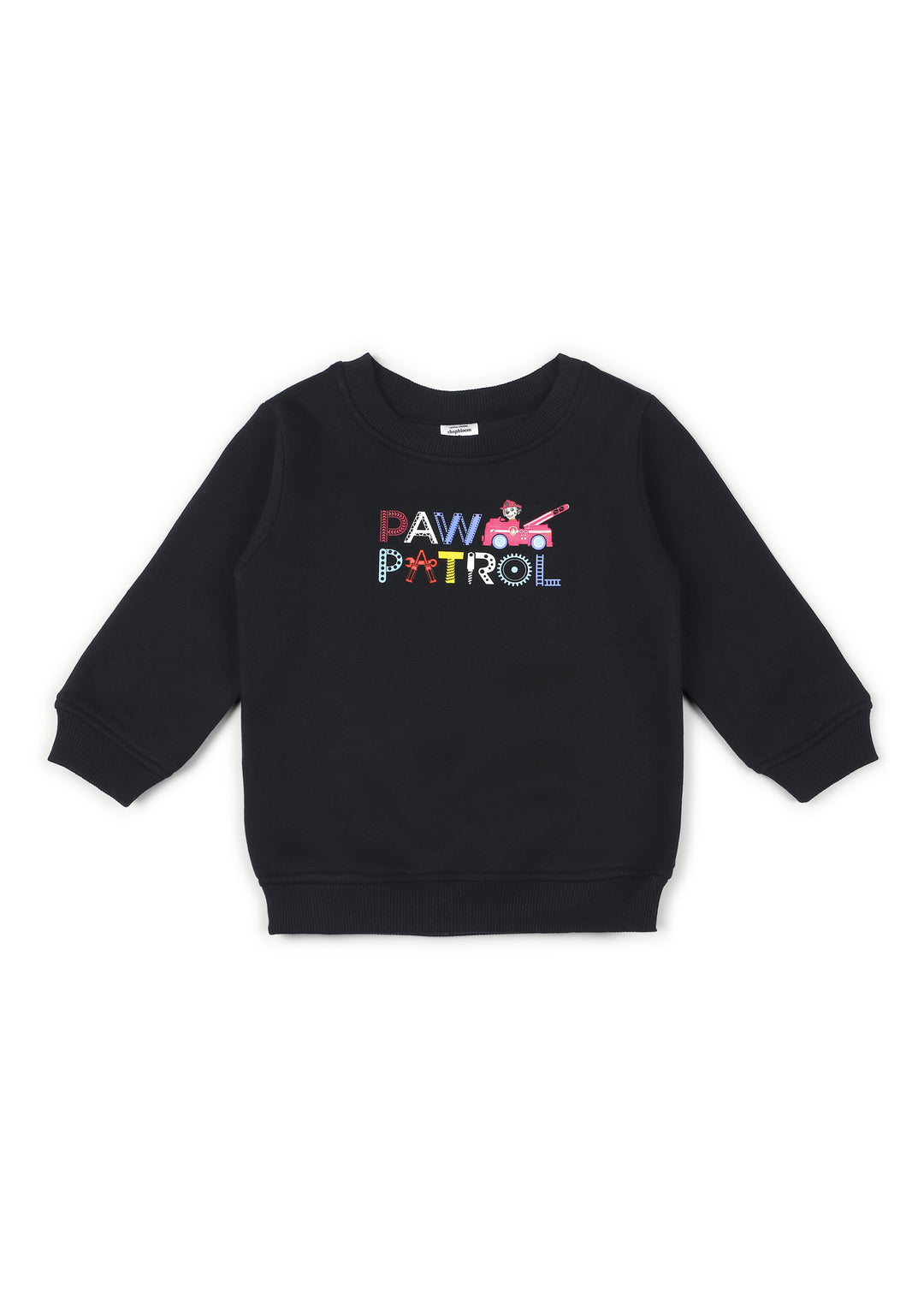 Paw Patrol Logo Black Print Cotton Fleece Kids Sweatshirt Set - Shopbloom