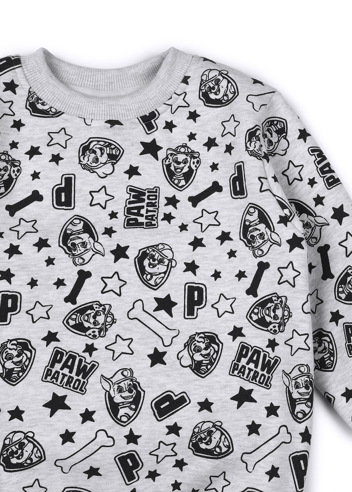 Paw Patrol Star and Bone Print Cotton Fleece Kids Sweatshirt Set - Shopbloom