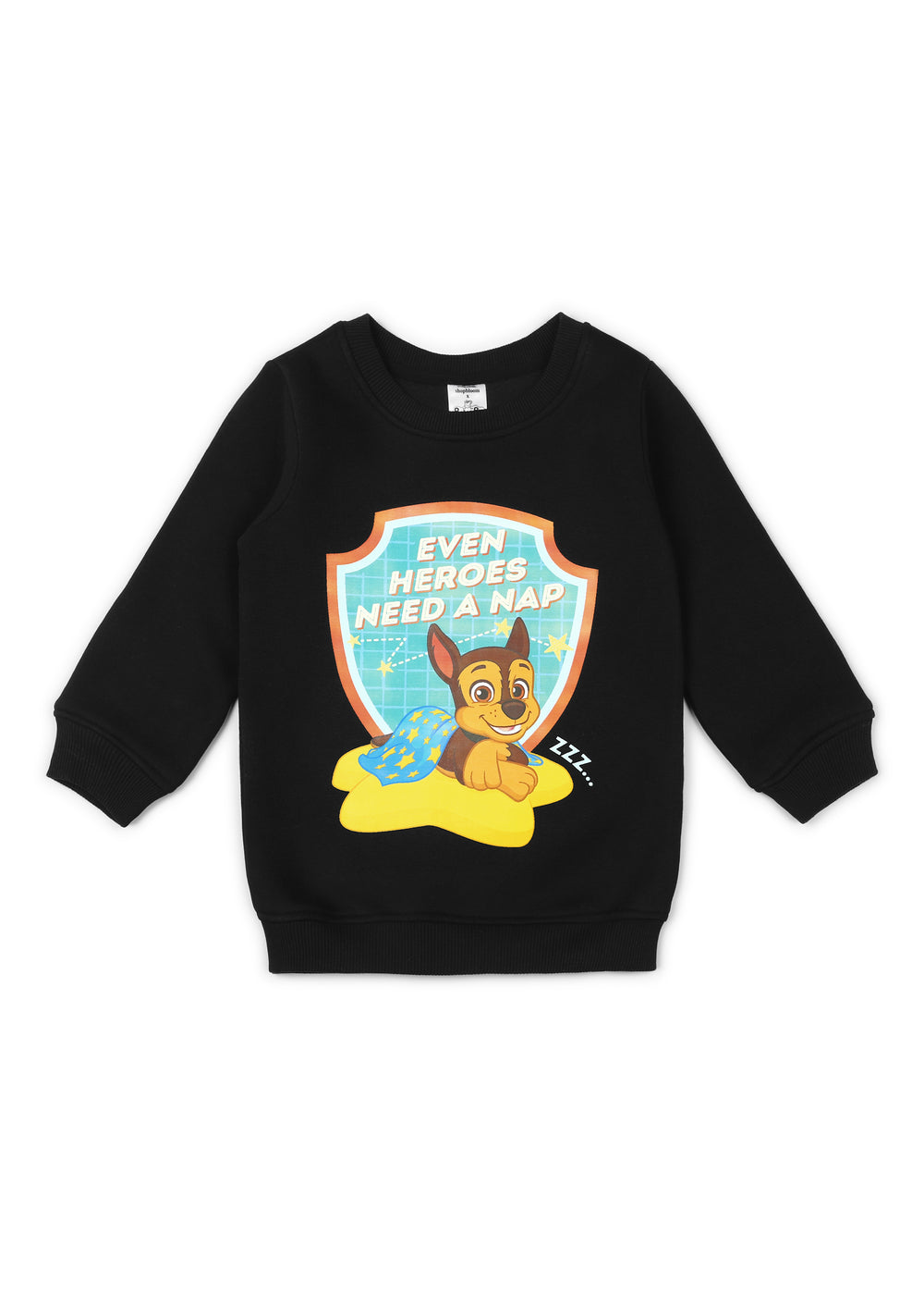 Paw Patrol Heroes Black Print Cotton Fleece Kids Sweatshirt Set - Shopbloom