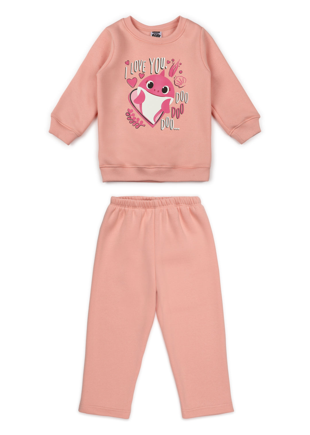 Baby Shark I love you Print Cotton Fleece Kids Sweatshirt Set - Shopbloom