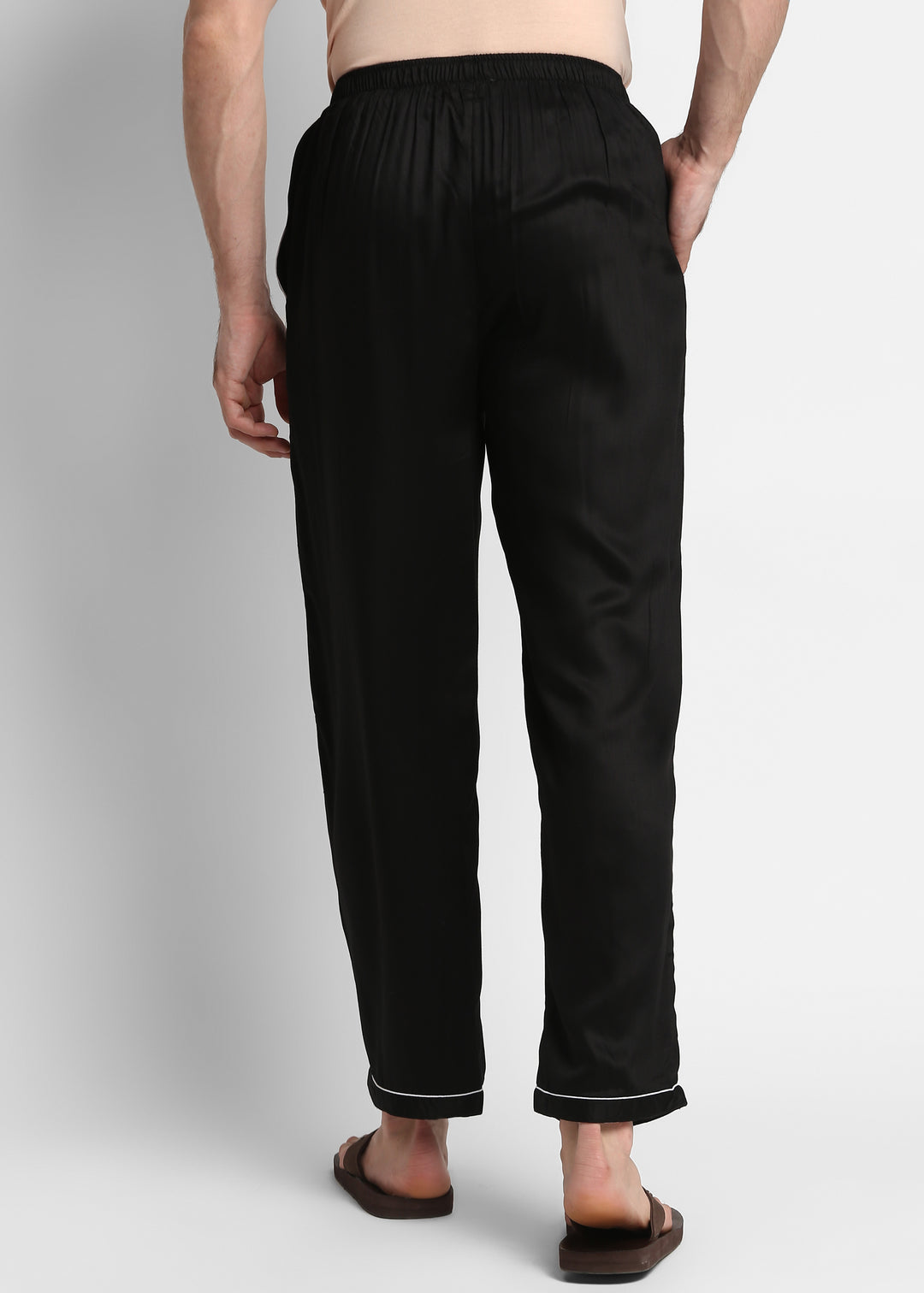 Ultra Soft Black Modal Satin Men's Pyjama Bottoms - Shopbloom