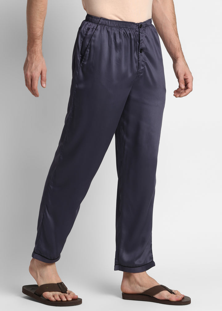 Ultra Soft Dark Grey Modal Satin Men's Pyjama Bottoms - Shopbloom