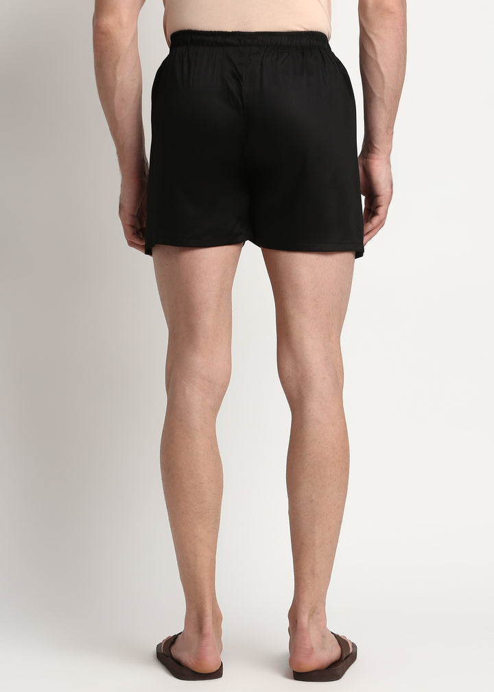 Ultra Soft Black Modal Satin Men's Boxer - Shopbloom