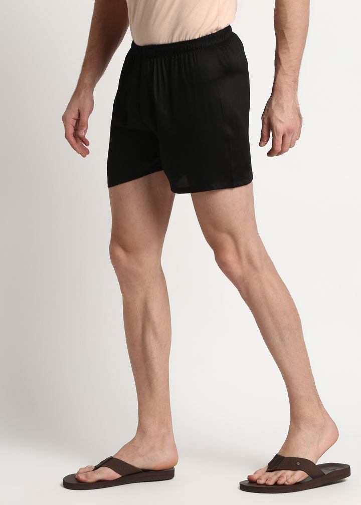 Ultra Soft Black Modal Satin Men's Boxer - Shopbloom