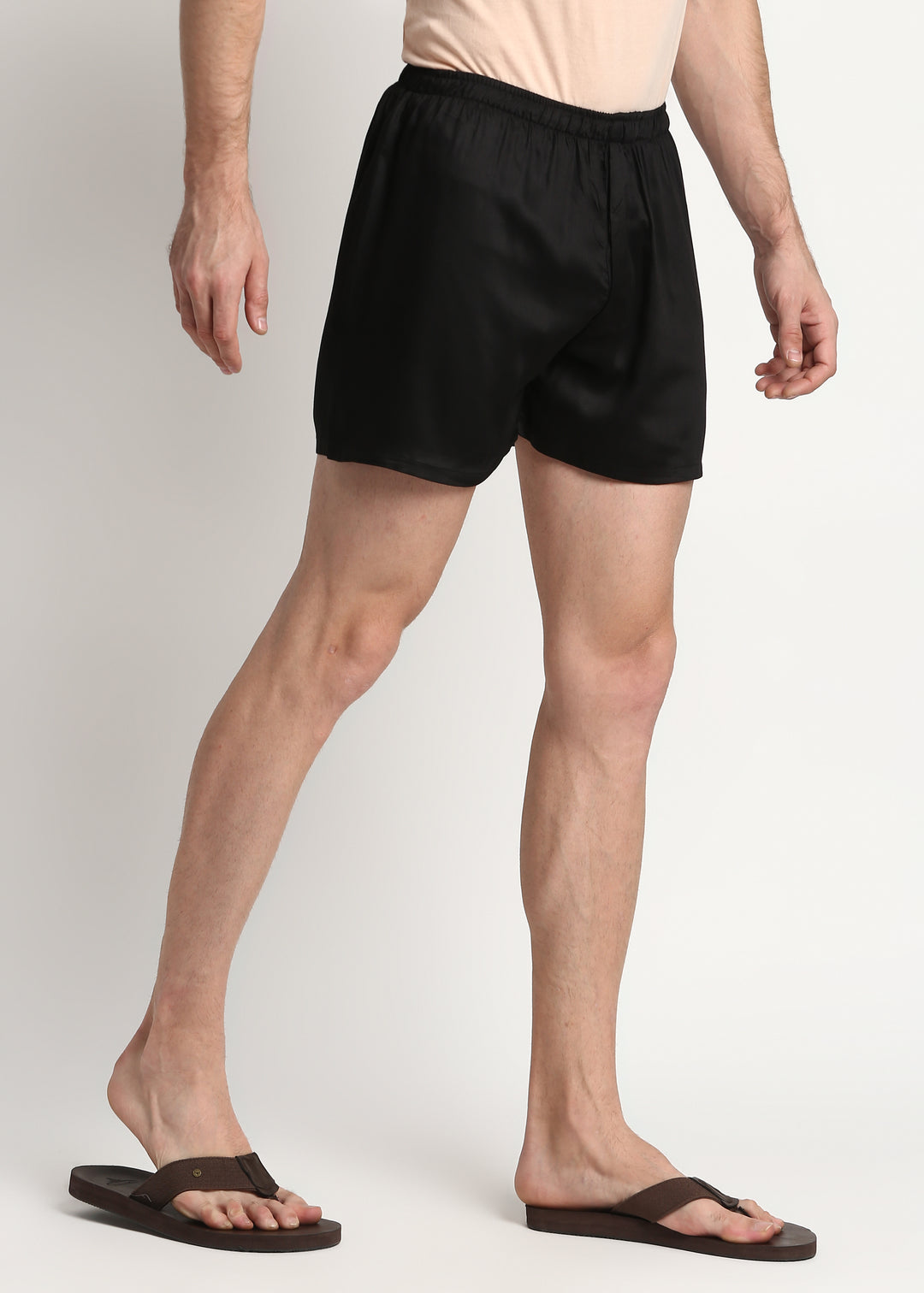 Ultra Soft Black Modal Satin Men's Boxer - Shopbloom