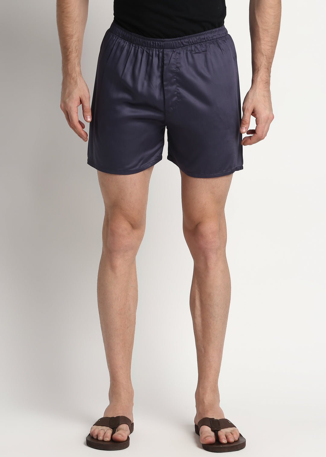 Ultra Soft Dark Grey Modal Satin Men's Boxer - Shopbloom