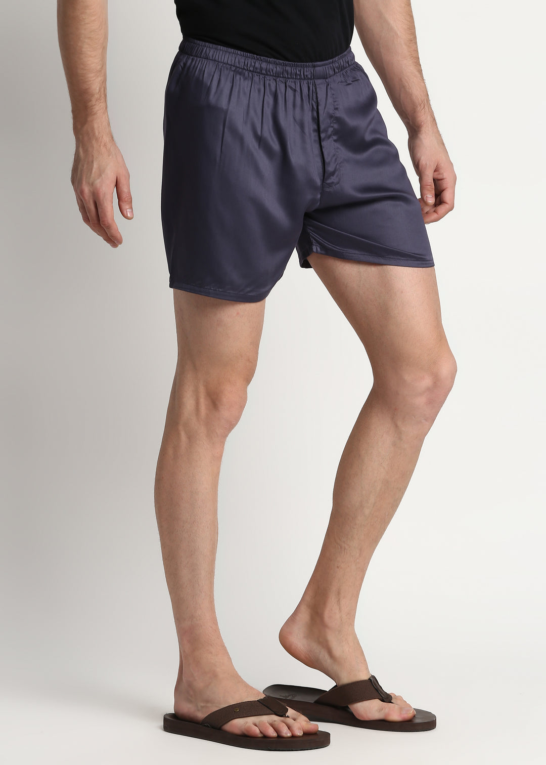 Ultra Soft Dark Grey Modal Satin Men's Boxer - Shopbloom