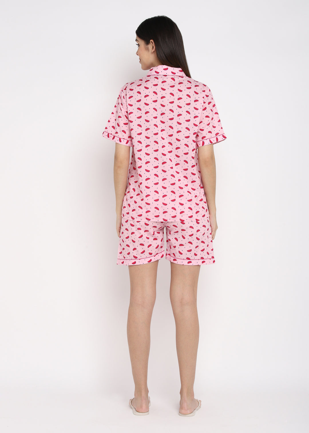 Pink Watermelon Print Shirt and Shorts Women's Set - Shopbloom