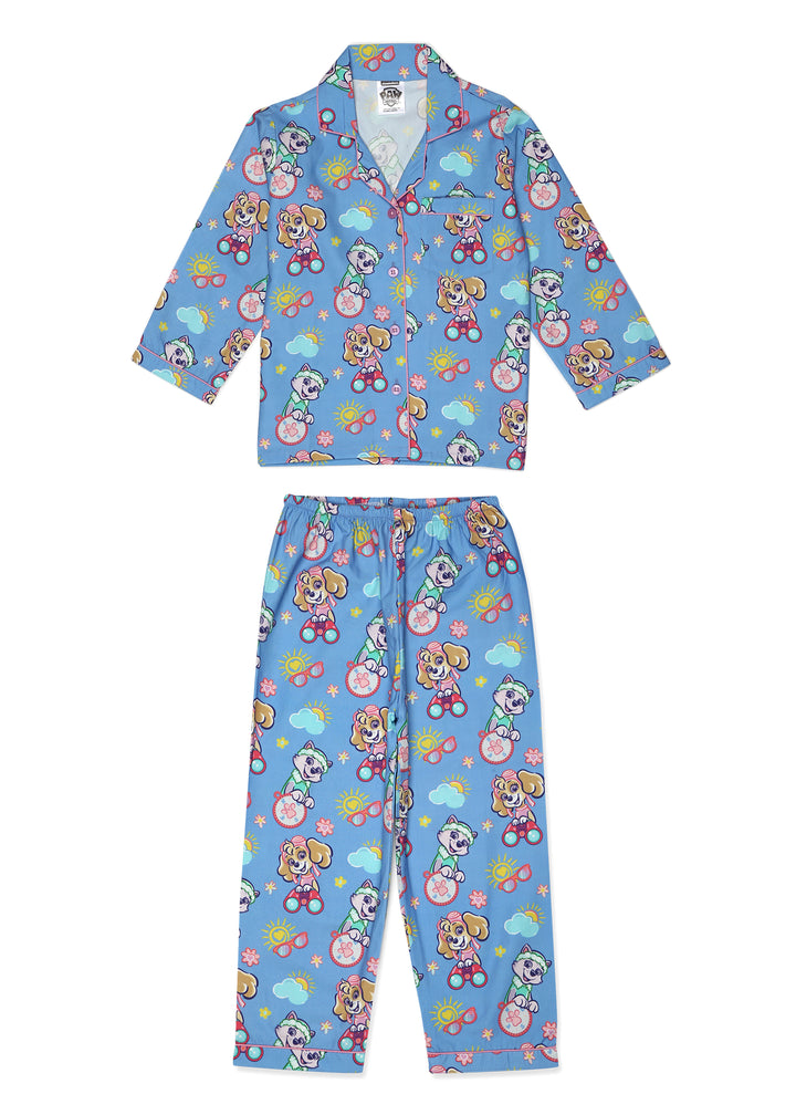 Paw Patrol Skype Print Long Sleeve Kids Night Suit - Shopbloom