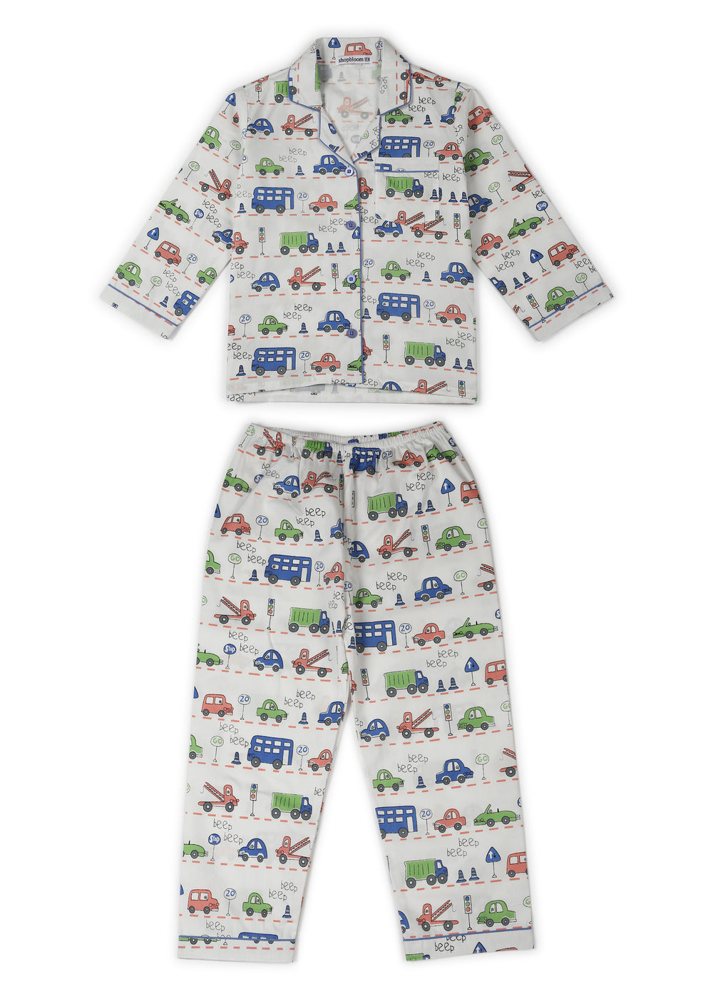 Beep Beep Long Sleeve Kids Night Suit - Shopbloom