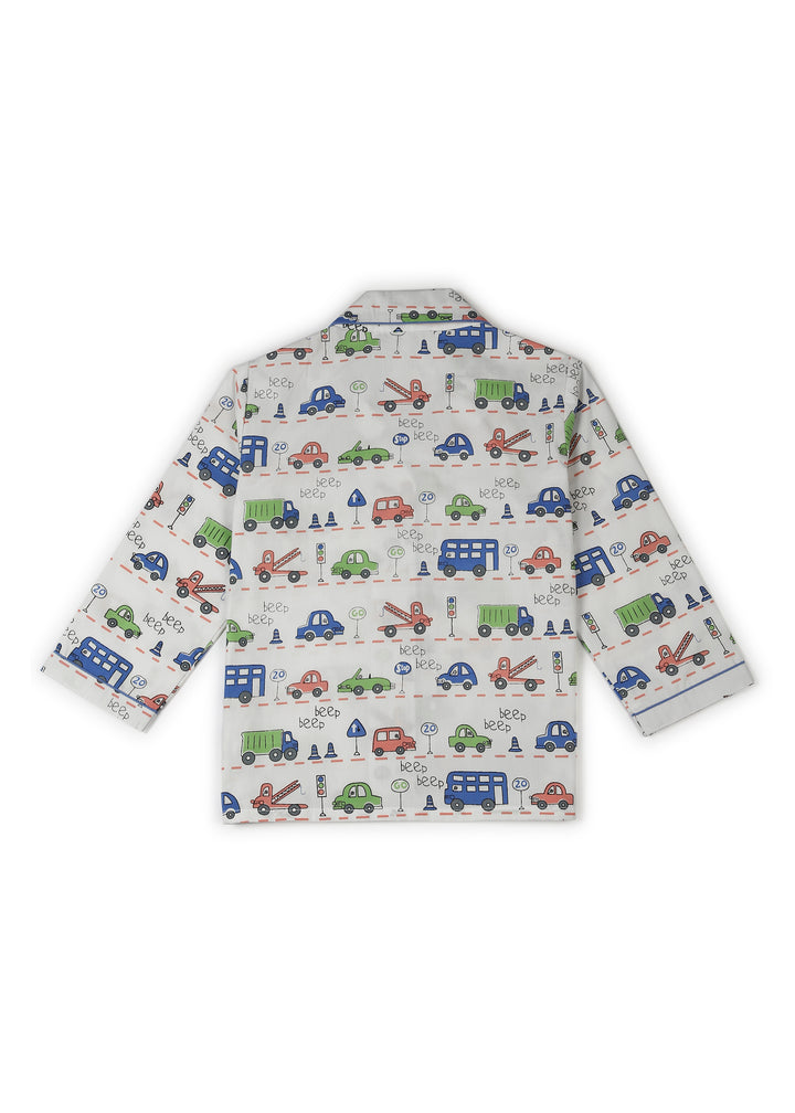 Beep Beep Long Sleeve Kids Night Suit - Shopbloom