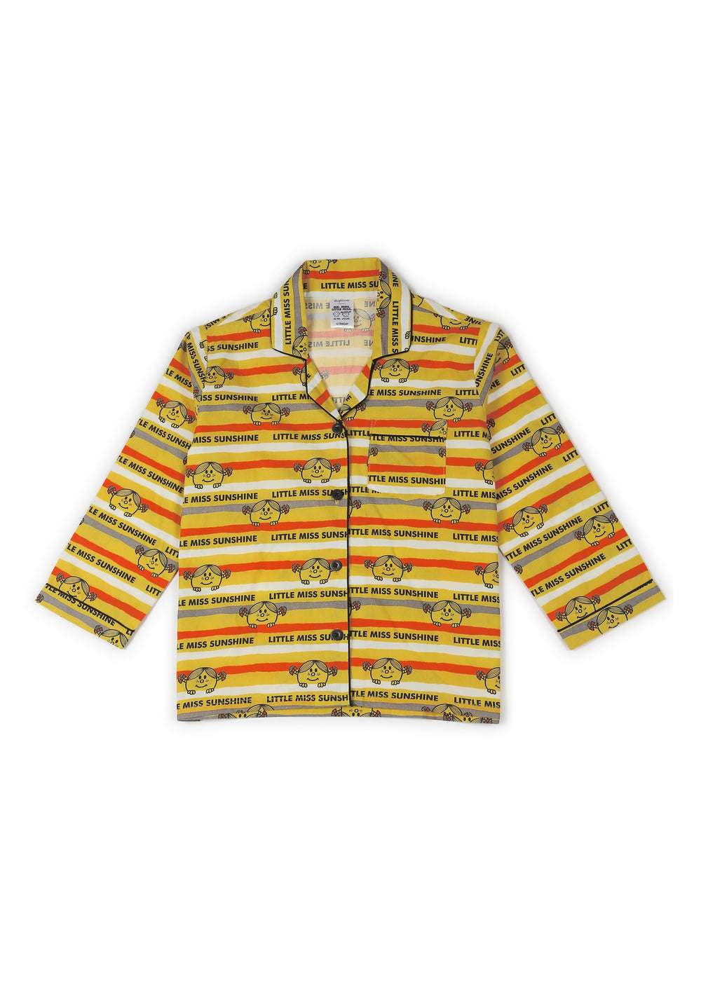 Little Miss Sunshine Print Long Sleeve Kids Night Suit - Shopbloom