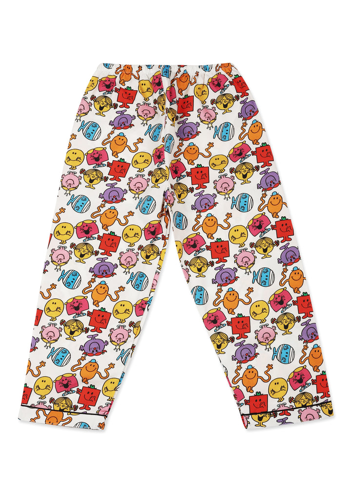 Mr. Men Little Miss Print Long Sleeve Kids Night Suit - Shopbloom