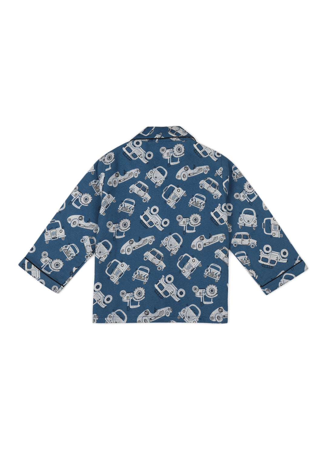 Car Print Cotton Flannel Long Sleeve Kid's Night Suit - Shopbloom