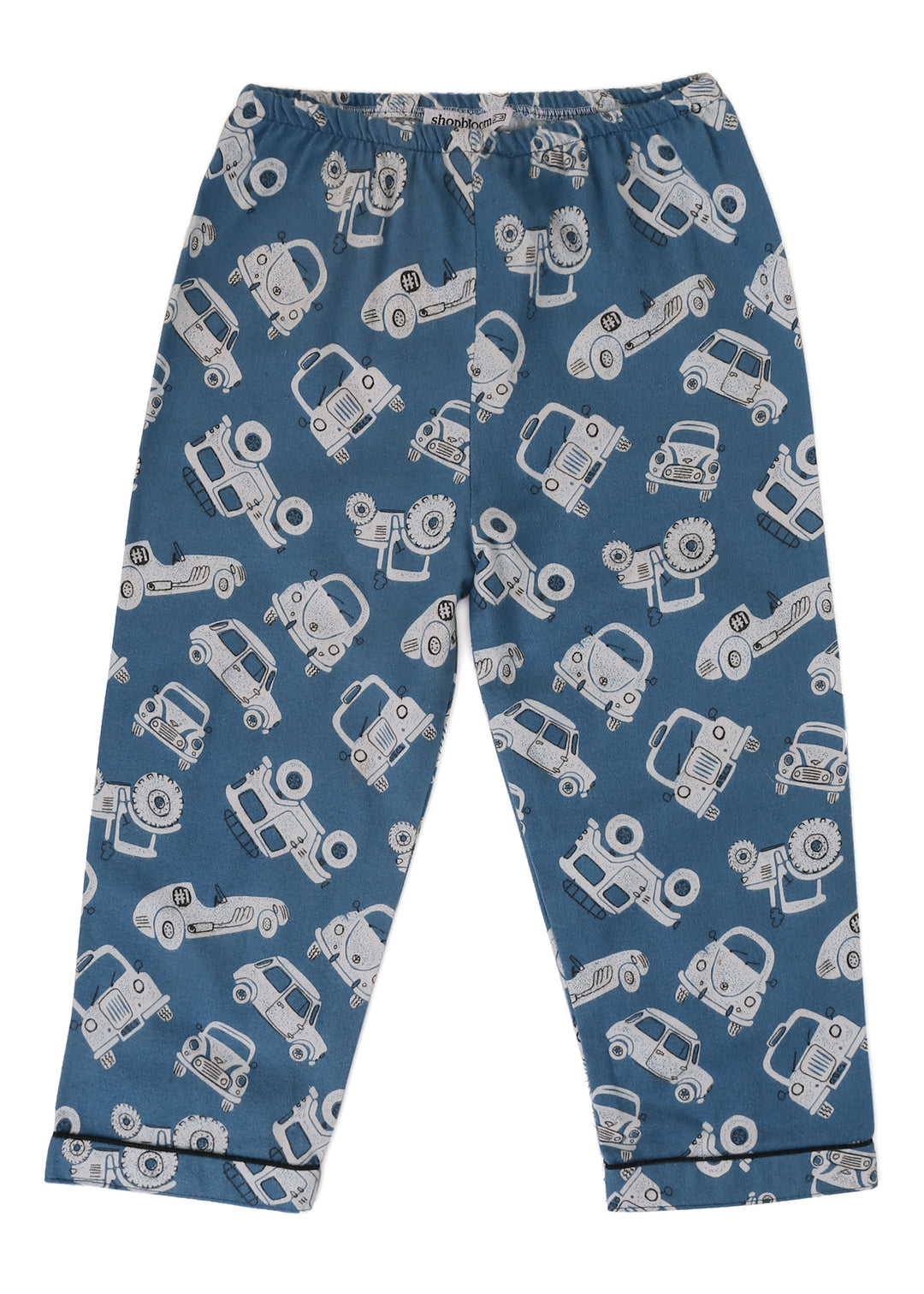 Car Print Cotton Flannel Long Sleeve Kid's Night Suit - Shopbloom