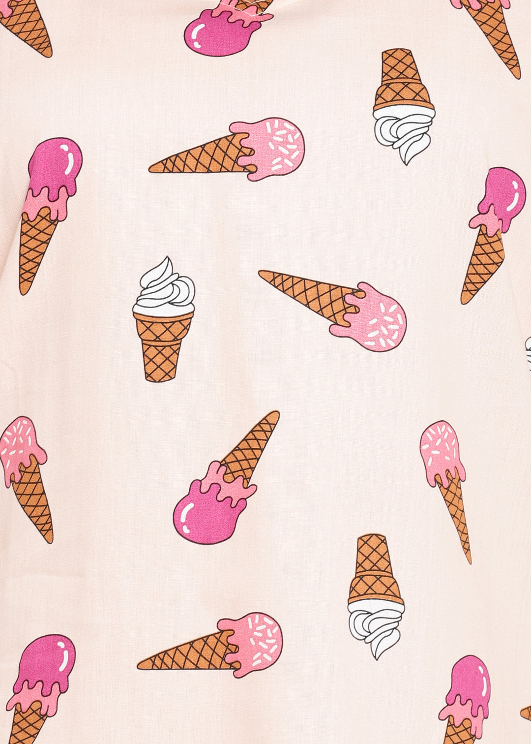 Ice Cream You Scream Print V Neck Women's Night Suit - Shopbloom