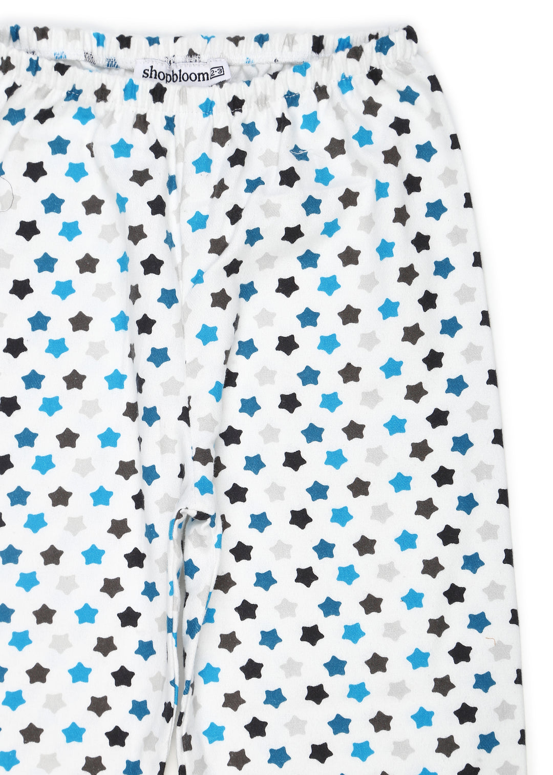 Star Print Cotton Flannel Long Sleeve Kid's Night Suit - Shopbloom